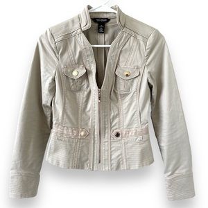 White House Black Market Military Utility Jacket Tan Women’s Size 00